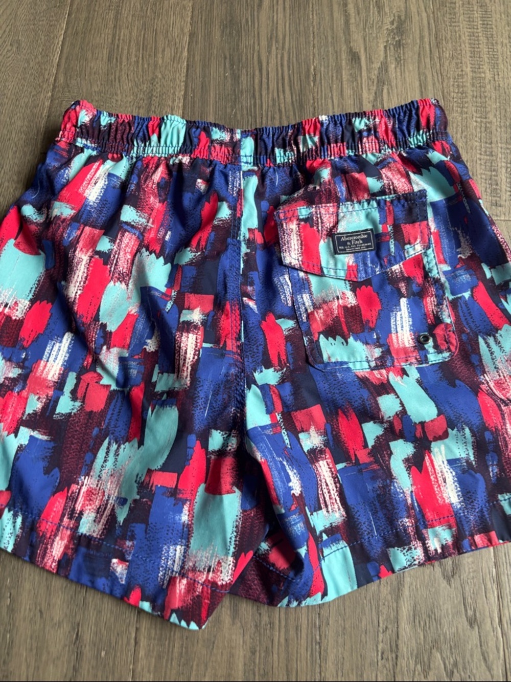 Abercrombie & Fitch | Beach Board Shorts Swim Trunks in Blue, Red, Teal XS - Picture 10 of 11